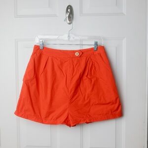 Maeve by Anthropologie Women’s Size 8 Small Orange Pleated Poplin Shorts